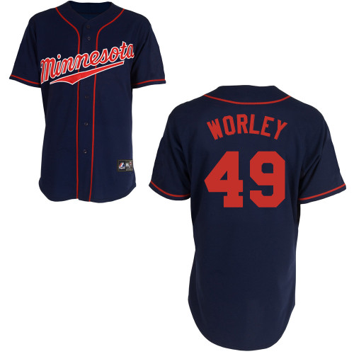 Vance Worley #49 mlb Jersey-Minnesota Twins Women's Authentic Alternate Navy Baseball Jersey
